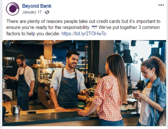 Beyond Bank Facebook Post